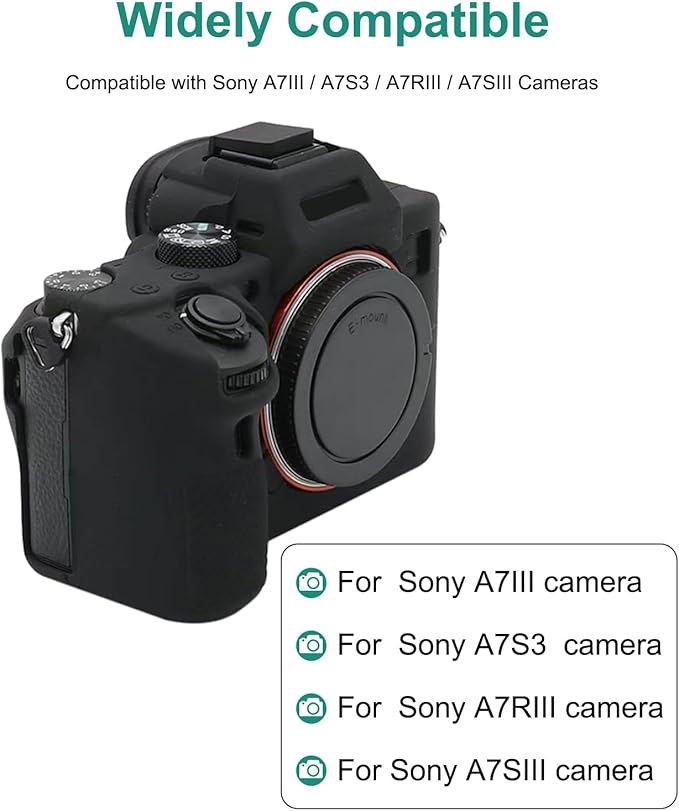PULUZ Digital Camera Case for Sony A7III/A7S3/A7RIII/A7SIII Soft Silicone Rubber Protective The Camera Body Case Skin Camera Protector Cover (Brown)