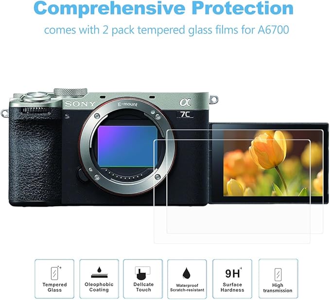 Pocoukate Case for Sony Alpha 6700 Camera, Soft Silicone Protective Cover Skin with A6700 Screen Protector Accessories for Sony Alpha 6700 Camera Silicone Case - Yellow
