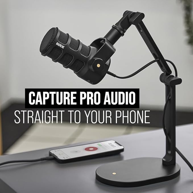 RØDE PodMic USB Versatile Dynamic Broadcast Microphone With XLR and USB Connectivity for Podcasting, Streaming, Gaming, Music-Making and Content Creation (Black)