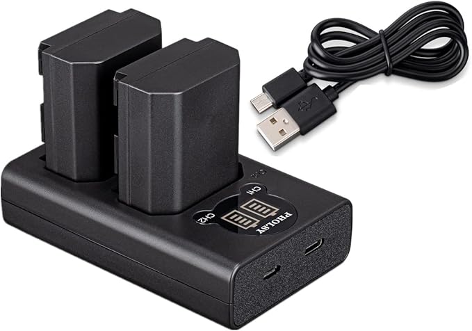 NP FZ100 PHOLSY 2-Pack 2280mAh NP-FZ100 Camera Battery NP-FZ100 Battery Charger/BC-QZ1 USB Charger Compatible with Sony ILCE-a1 a9M2 a9 a7SM3 a7RM4A a7RM4 a7RM3A a7RM3 a7C a7M4 a7M3 a6600