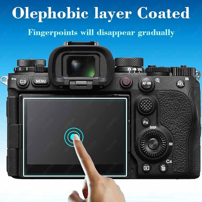ULBTER [3 Pcs] Screen Protector Appliable for Sony Alpha A1 II / A9 III A1II A9III A9M3 Camera & Hot Shoe Cover 0.3mm 9H Hardness Glass Screen Saver Anti-Scrach Anti-Bubble