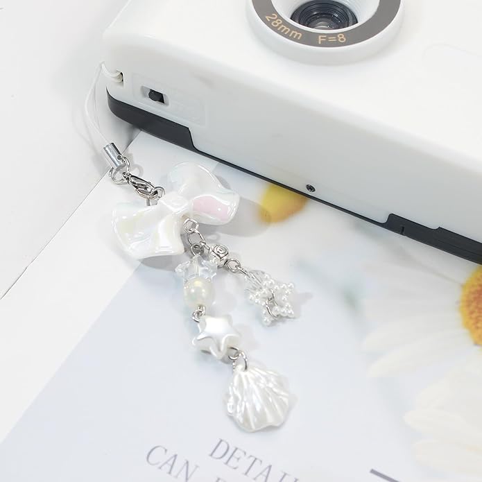 Beaded Camera Wrist Strap, Cute Phone Charms Strap, Pearl Bracelet Wrist Strap, Phone Keychain Decoration for Wallet