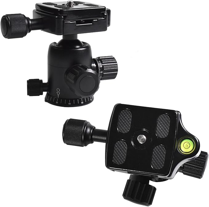 Aluminium Alloy Head Quick Release Plate Universal SLR Camera Tripod Ball Head 1/4 Clip Metal Quick Release Plate 45x45mm Universal Camera Quick Release Mounting Plate