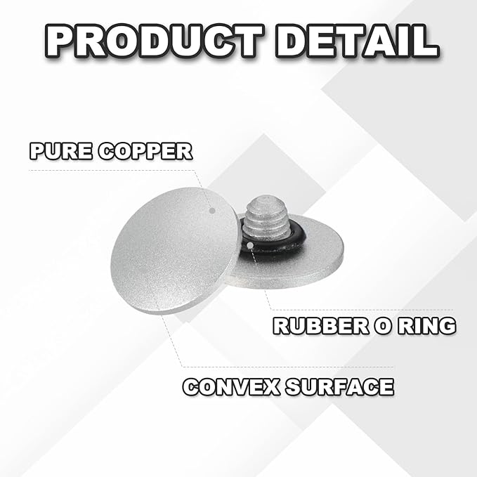 PATIKIL Camera Shutter Button, 10mm Convex Surface Shutter Release Button Pure Copper Camera Buttons for Nikon for Fujifilm for Leica DSLR/SLR, Silver