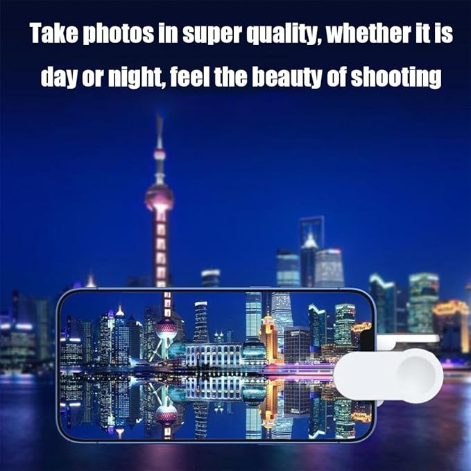 Mirror Effect Lens - Capture Stunning Reflections Instantly, Smartphone Camera Mirror Reflection Clip Kit for iPhone and All Phones, Adjustable HD Glass Smartphone Photography Flip for Travel (2White)