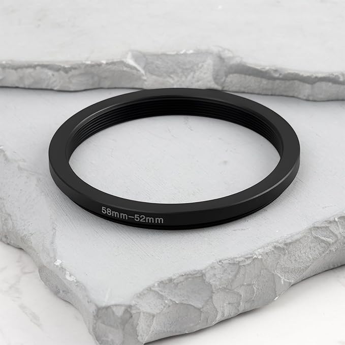 2pcs 58mm to 52mm Camera Lens Step-Down Ring Adapter Aluminum Alloy for Filter Sdapters Cameras SLRs