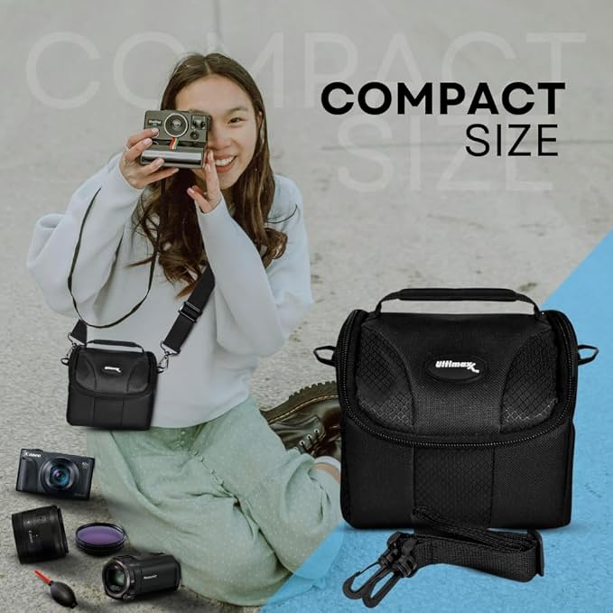 Ultimaxx Small Carrying Case/Gadget Bag for Sony, Nikon, Canon, Olympus, Fuji, Pentax, Panasonic, Samsung,Leica, Kodak & Many More Cameras & Camcorders