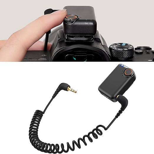 weishan 2-Pack 3.5mm Microphone Cable Compatible with DJI Mic Mini & Hollyland Lark M2S Wireless Microphone Receiver, Coiled Dual 3.5mm TRS Patch Cable Audio Mic Cord for DSLR Cameras