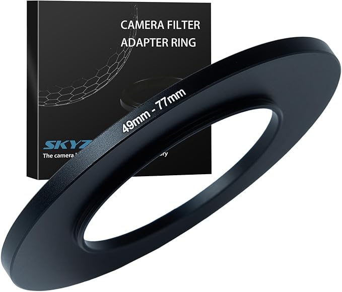 49mm to 77mm Step up Ring Filter Adapter Metal Ring Step up Rings Adapter Filter Compatible with All 77mm UV,CPL,ND,Lens Hood,Threaded Lens ect (49mm to 77mm)