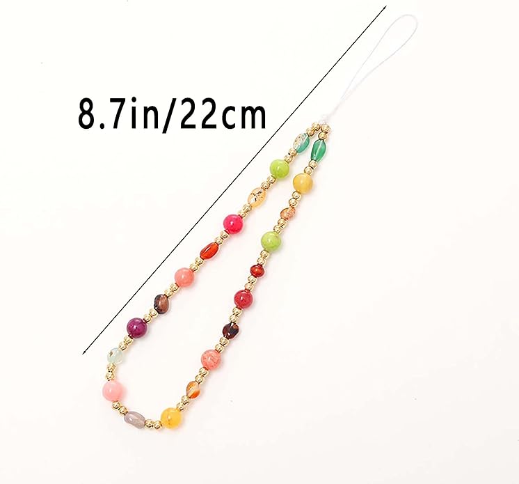 Beaded Phone Charm Lanyard Strap Girly Style Fixed Beads Pearl Lanyards