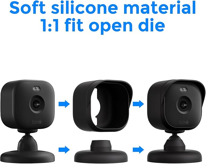 Blink Mini Camera Cover – Silicone Skin Case for Blink Mini & Mini 2, Mini 2k+ (Indoor/Outdoor) – Anti-Scratch, Weatherproof, 360° Protection – Easy Snap-On Design, HD Clarity (Camera Not Included)