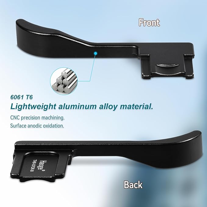 Haoge Metal Thumb Grip for Sony α7cii,Alpha 7CR,ILCE-7CR,Digital Camera Accessories Black Hot Shoe Thumb Up Rest Handle Grip THB-S7CR-B