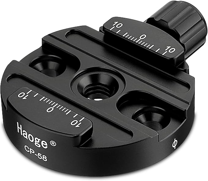Haoge CP-58 58mm Screw Knob Quick Release Clamp Adapter Mount for Quick Release QR Plate Camera Tripod Ballhead Monopod Ball Head Fit Arca Swiss