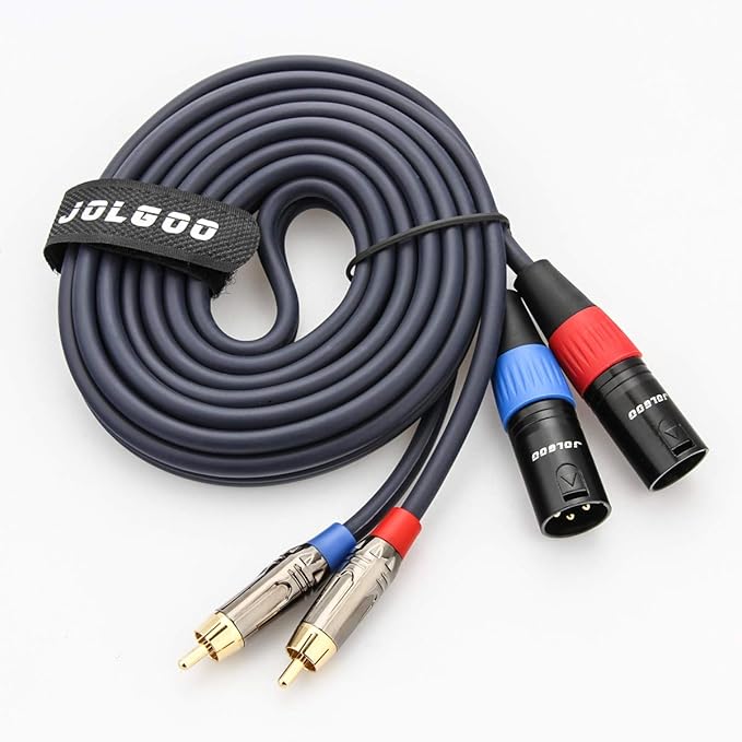 RCA to XLR Cable - Dual RCA Male to Dual XLR Male HiFi Audio Cable, 6.6 Feet, For Amplifier, Mixer, Microphone