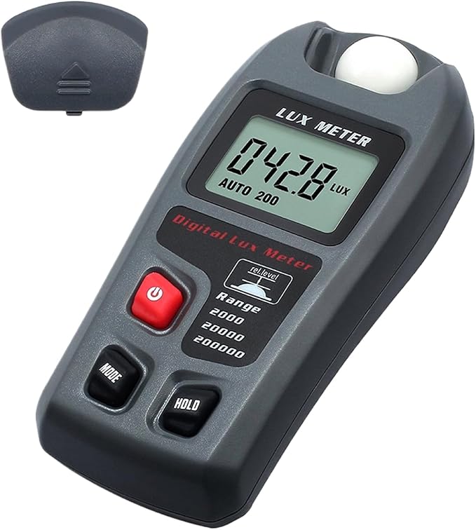 Light Meter - Digital LCD Screen Camera Light Meter, Handheld Par Illuminance Tester, Accurate Measurement Tool, Durable Compact Design | Lights Meters for Photography Grow Plants Lighting