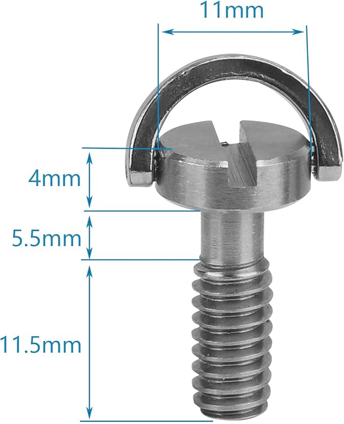 Shaft D-Ring 1/4 Inch Screw for Camera Tripod Monopod QR Plate,Quick Release Plate
