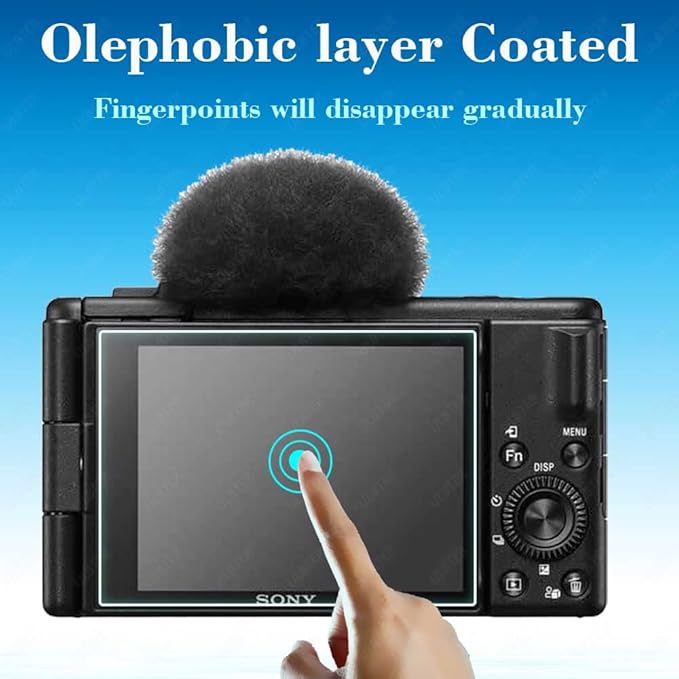 ULBTER Screen Protector for Sony ZV-1F ZV1F Vlog Camera & Hot Shoe Cover 0.3mm 9H Hardness Tempered Glass Cover Anti-Scrach Anti-Fingerprint Anti-Bubble [3+2 Pack]