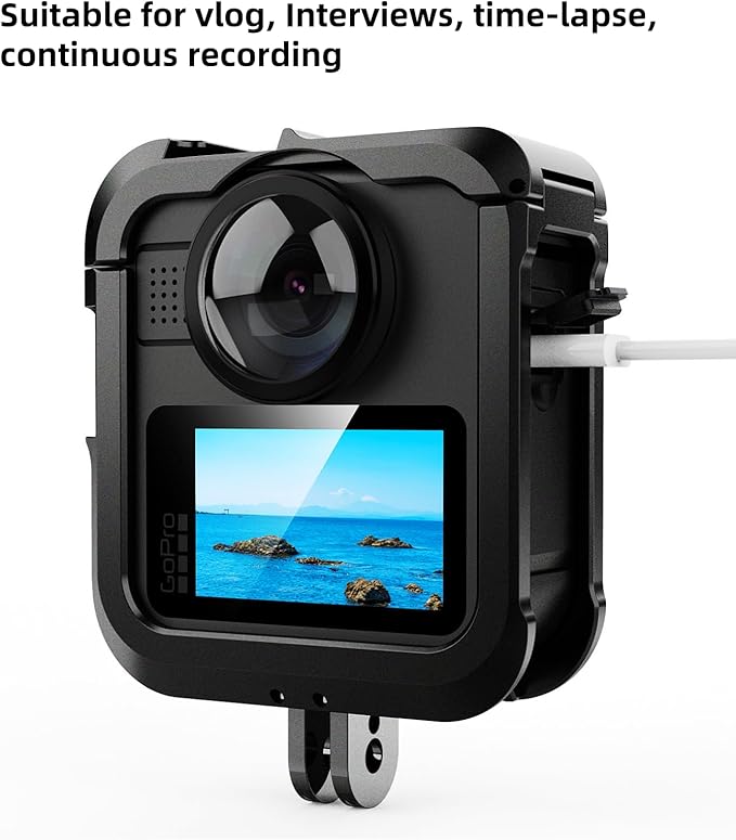 Replacement Side Door Battery Cover for Gopro MAX2, Dustproof Pass Through Battery Cover Lid with Type-C Charging Port Repair Part Camera Accessories for Gopro MAX2