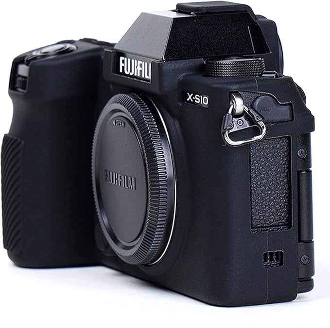 Professional Secure Silicone Camera Cases Bag Housing Rubber Body Skin for Fujifilm X-S10 Mirrorless Camera Fuji XS10 Protective Case (Black)