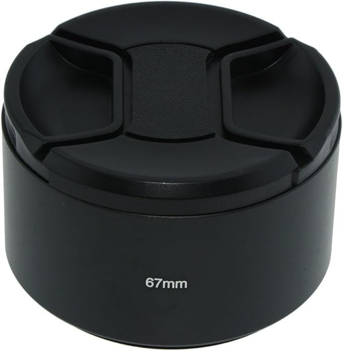 SIOTI 67mm Lens Hood, Oxidation Matte Anti Reflective Treatment, Aluminum Alloy, with 1 * 72mm Lens Cap, Compatible with Sony/Canon/Nikon/Fuji etc >85mm Camera Lens