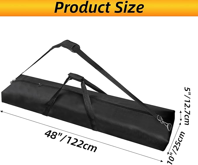 Youeon 2 Pcs 48x10x5 Inch Tripod Carrying Bag, Water Resistant Long Carry Case with Padded Adjustable Strap & Durable Handles, Versatile Stand Bag for Speaker, Mic, Tripod, Light, Tent