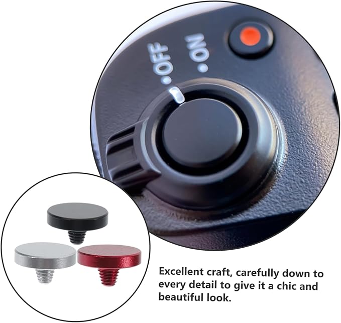 DOITOOL 3pcs Aluminum Alloy Flat Shutter Release Buttons for Camera Durable for Enhanced Grip and Reduced Shake Red Silver Black