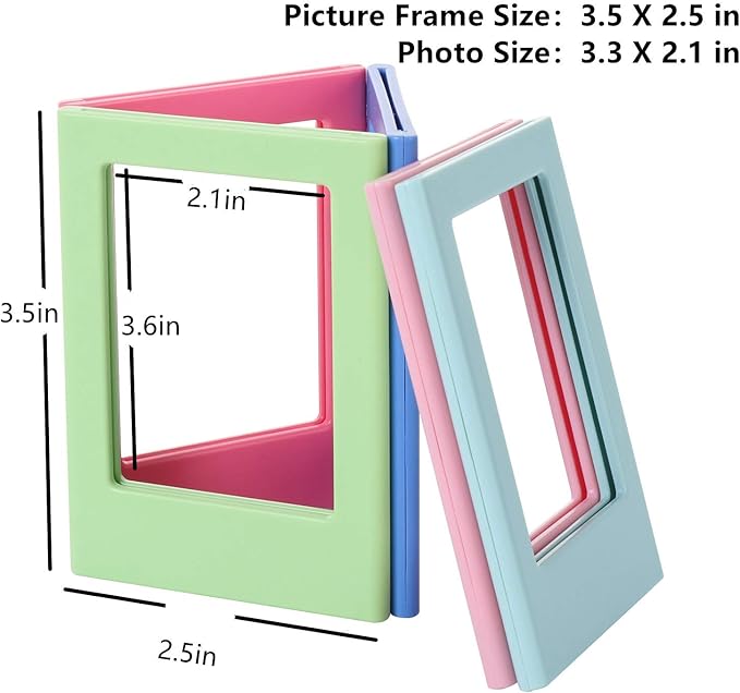10 Pack Magnetic Picture Frame for Fujifilm Instax Mini Film, 2x3 inch Mini Picture Frame for Refrigerator Polaroid Photo Frame Magnets Photo Holder for Fridge DIY Collage Magnet for Office/Home