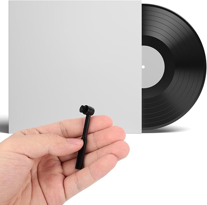 2pcs Vinyl Record Cleaning Brush & Stylus Cleaner, Carbon Fiber Turntable Stylus Cleaner Brush Anti-Static Stylus Brush Record Player Needle Brush for Record Turntable Needles Cleaning