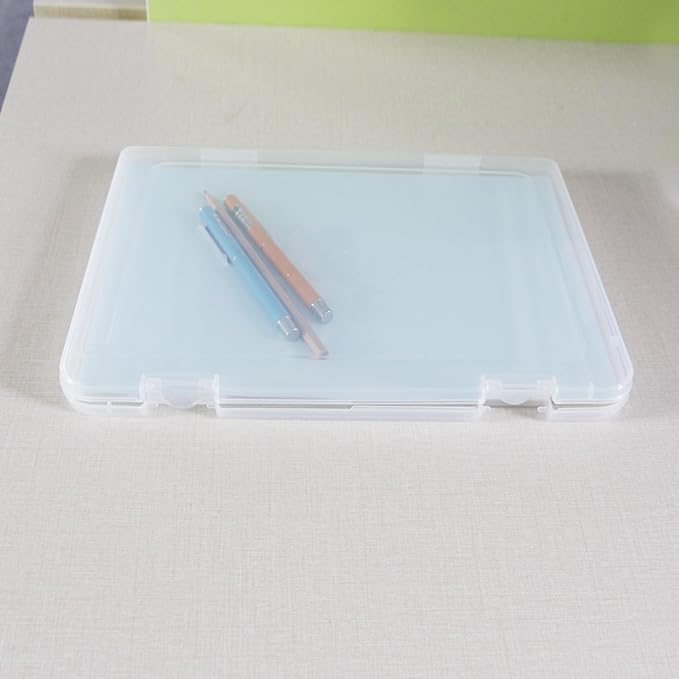 Co-link Portable A4 File Box Transparent Plastic Box Office Supplies Holder Document Paper Organizers Case PP Storage Collections Container Magazine Organizers Box Case 2pcs (11.8 x 8.3 x 0.8inch)
