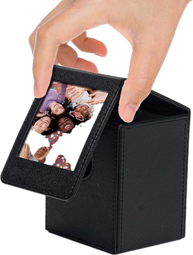 Photo Case for Instax Square SQ Film, Picture Holder, Photo Storage Box Compatible with Fujifilm Instax Square SQ1 SQ20 SQ40 SQ10 SQ6 SP-3 Instant Cameras - Black