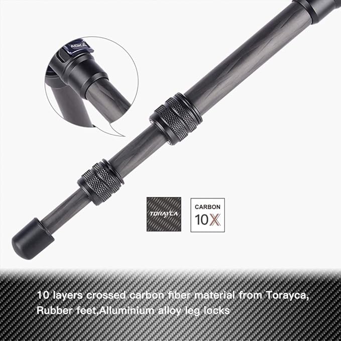 AOKA 28-inch/1.1 lb Mini Portable Carbon Fiber Tripod, Lightweight and Compact Travel Desktop Tripod for Mobile Phones, Mirrorless Cameras, Camcorders, Projectors, Webcams