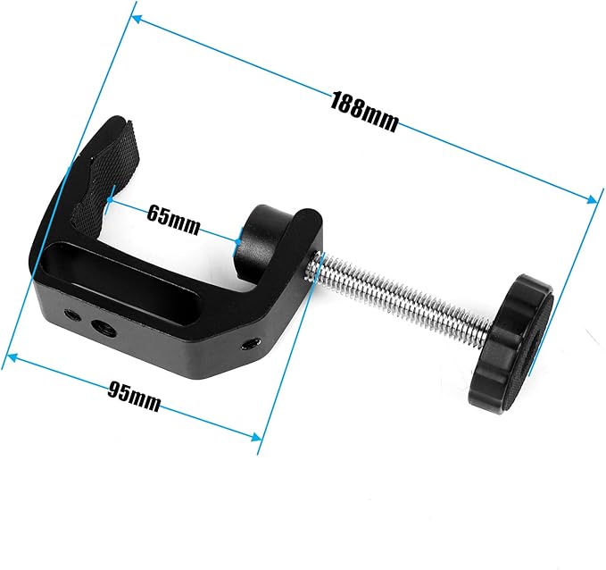WANBY Camera Clamp Mount Double Ballhead Table Magic Arm Monitor Desk Mount Bracket with Super Clamp with 1/4" and 3/8" Thread for DSLR Camera Rig, LCD Monitor, LED Flash Lights