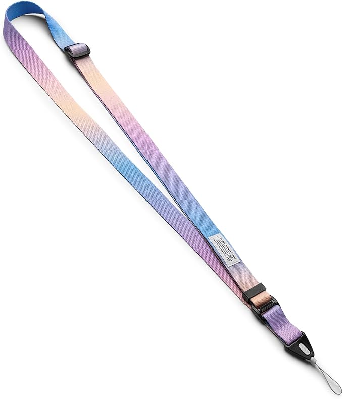 Ringke Lanyard Strap [One-Touch Buckle] Designed for Camera Strap and Phone Strap, Adjustable Sturdy Universal Neck Strap Compatible with Camera and Phone Case - Aurora