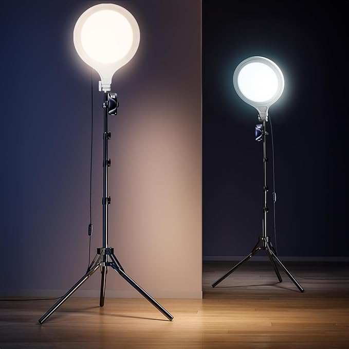 Ring Light Tripod for iPhone, 10" Selfie Ring Light with Tripod Stand and Phone Holder, Professional LED Circle Lighting for Video Recording, Conferencing, Makeup, Streaming, Tiktok, YouTube