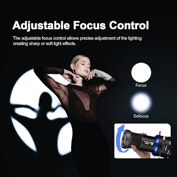 Bussi MG06 Max Optical Bowens Mount Snoot with 40 Gobos, 36° Lens Optical Snoot Spotlight for Photography Video Shape Light Studio,GOBO Light (Standard Bowens Mount)