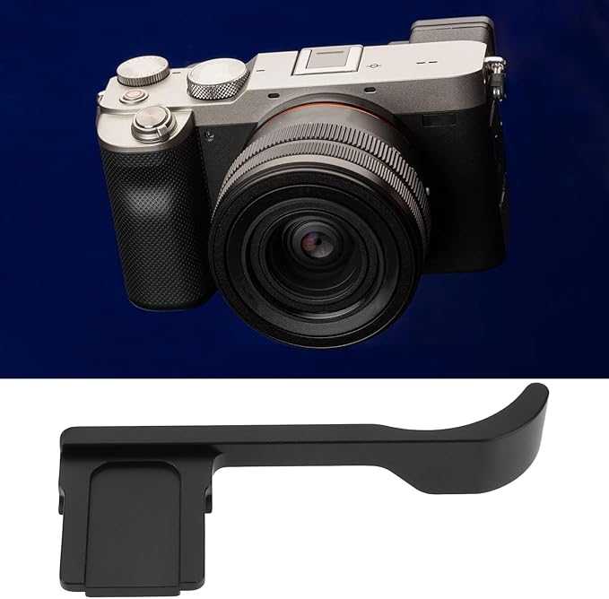 1PC Oxidized Aluminum Alloy Thumb Up Hand Grip Compatible with Sony Alpha 7CII 7CR ILCE-7CII Cameras Hot Shoe Rest Stabilizer Accessory Black