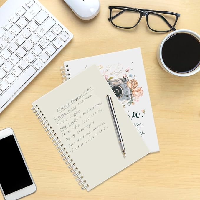 Life is Like a Camera Cute Spiral Notebook, Mental Health Gifts for Women, Inspirational Quote Gifts for Mom Sister Friend BFF Coworker, Notebook Gifts for Photography Enthusiasts