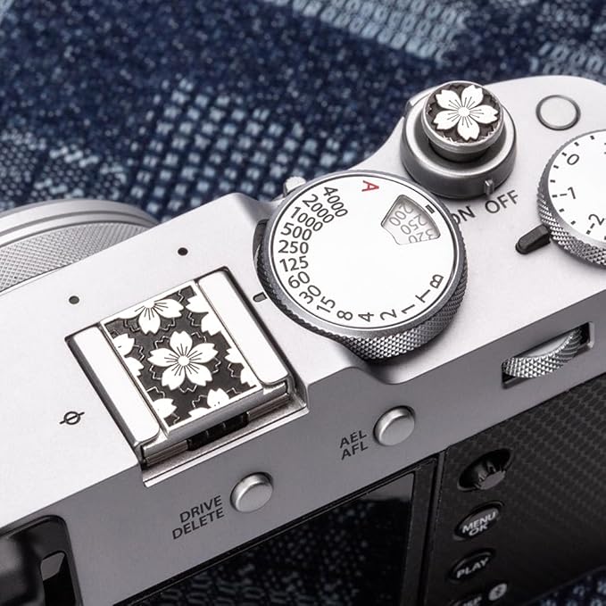 Camera Metal Hot Shoe Cover Shutter Buttons for FUJIFILM X100VI X100V XPro3 XPro2 XPro1 XT4 XT3 XT50 XT30 for NikonZF Z5 Z6 (Black-Set)