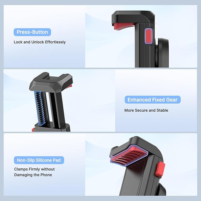 ULANZI Universal Phone Tripod Mount with Cold Shoe Mount, Rotates and Adjustable Clamp Holder Smartphone Clip Adapter for iPhone 11 Pro Max X XR Xs Max 8 7 Plus Samsung Galaxy s10 s9 Note10 Google