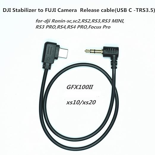 DYTDIEYINGTU RSS-3.5mm DJI Ronin for Fuji GFX100II/xt50/xs10/x-s20/gfx100RF Cable (TypeC-3.5mm) for DJI sc/sc2/rs2/rs3/rs4/focus pro Camera Remote Control Cable Shutter Release