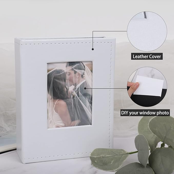 RECUTMS 100 Pocket Album 4x6 Small Photo Albums White Pages Vertical photo album Wedding Album Family Baby Anniversary Graduation Picture Book (White)