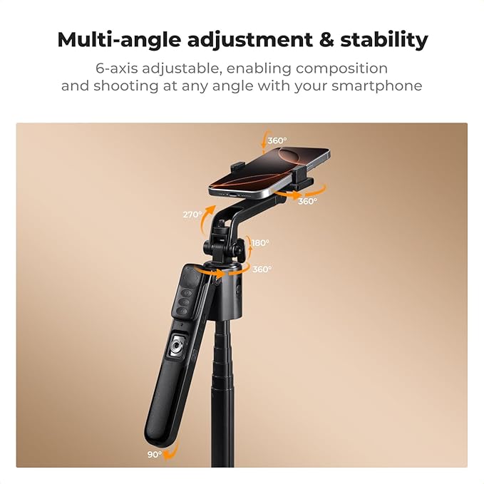 K&F CONCEPT 71“ Face Tracking Tripod, Auto Face Tracking Selfie Stick, Auto Face Tracking Tripod 360 Totation with Stand, Gesture Control, Remote Control