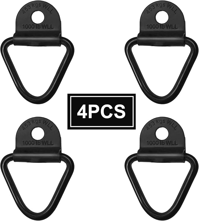 Cargo Tie-Down Anchors,4-Pack Black Steel V-Ring Bolton Trailer Cargo Tie Down,for Trailers,Trucks and Warehouses Replacement for D-Ring Plastic Flush Mount Pan Fitting Tie-Downs