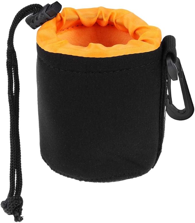 AIToWisely S Size (Small) Camera Lens Pouch, Thick Protective Neoprene Bag Storage Cover Case with Drawstring Design, Soft Plush Interior, Compatible for Canon, for Nikon, for Sony DSLR Lenses
