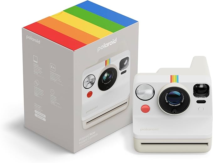 Polaroid Now 3rd Generation I-Type Instant Film Camera - Pebble White - Camera Only No Film (9155)