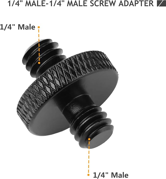 6 Pack 1/4" Male to 1/4" Male Threaded Tripod Screw Adapter Double Sided Standard Mounting Thread Converter for Camera Cage Mount