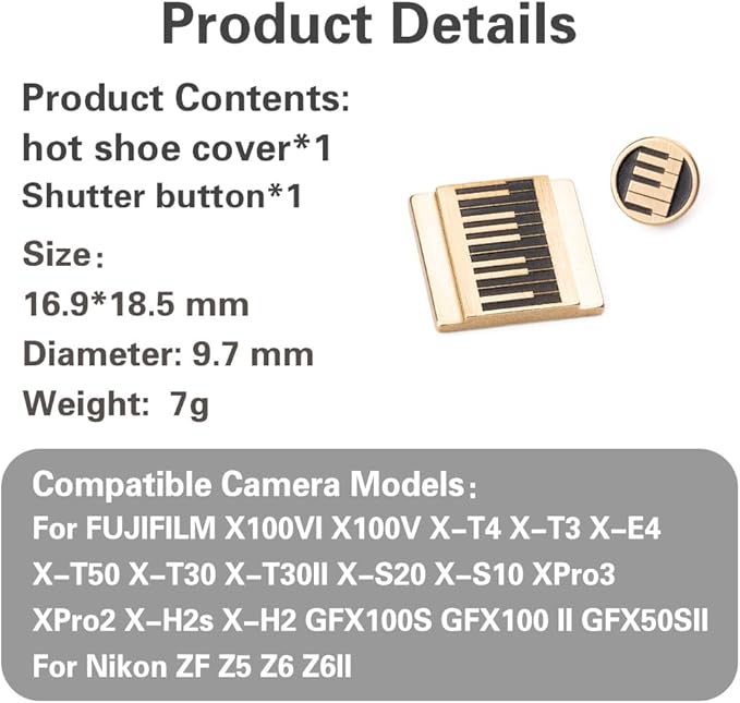 Camera Shutter Button, Soft Shutter Button for Fuji-Film X100 X100S X-10 X20 X-E1 XT10 XT20 XE2S X100F X100VI Nikon ZF