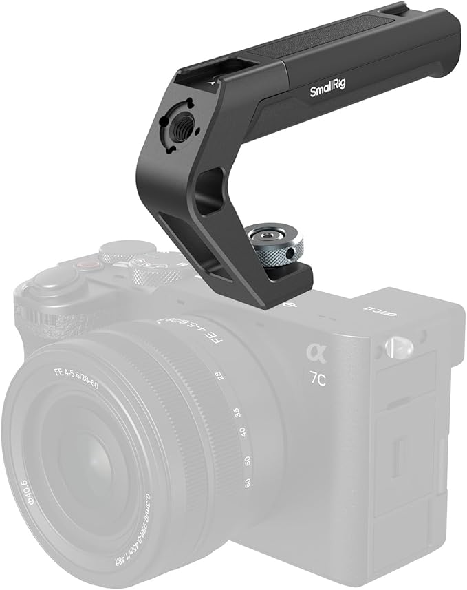SMALLRIG Lightweight Cold Shoe Top Handle, Tiny Camera Top Grip Only 113g, Handgrip with Locating Hole for ARRI and Two Cold Shoe Mounts, for Camera and Camera Cage - 5976