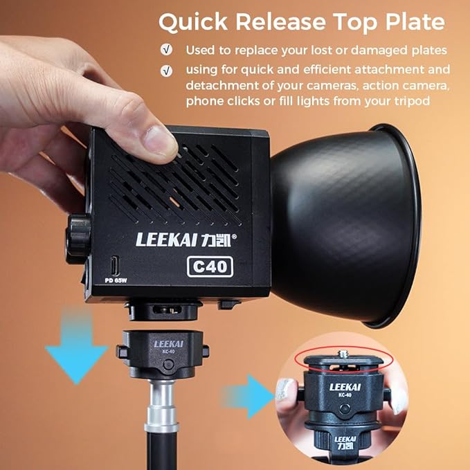 Leekai Quick Release Plate Top with 1/4” Screw Adapter, Tripod Claw Quick Release System Plate Mount for Tripod Camera (Only Top Plate, No Base)