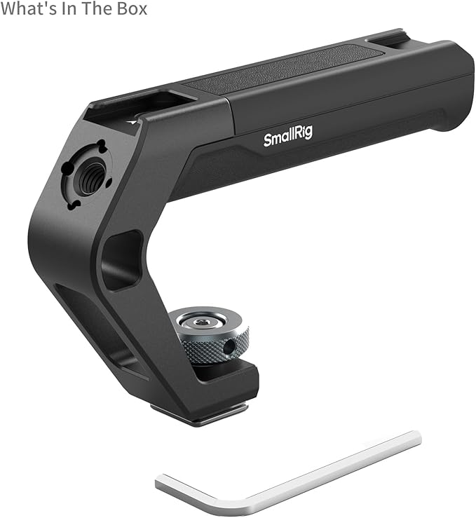 SMALLRIG Lightweight Cold Shoe Top Handle, Tiny Camera Top Grip Only 113g, Handgrip with Locating Hole for ARRI and Two Cold Shoe Mounts, for Camera and Camera Cage - 5976